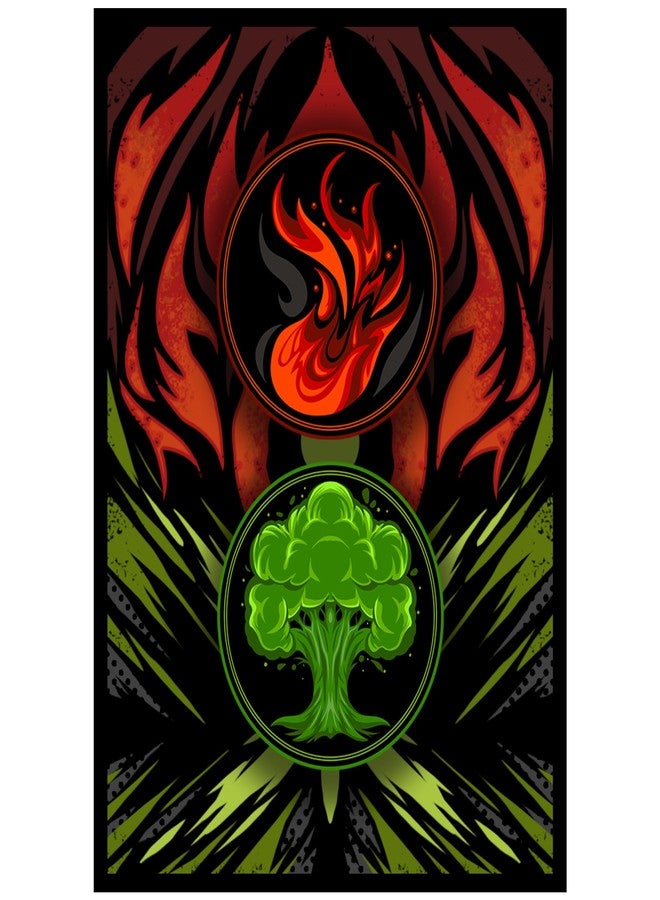 Realm Guard - 100 قطعة من أغطية بطاقات TCG/MTG الفنية ذات الملمس غير اللامع (أحمر وأخضر) - Image 1